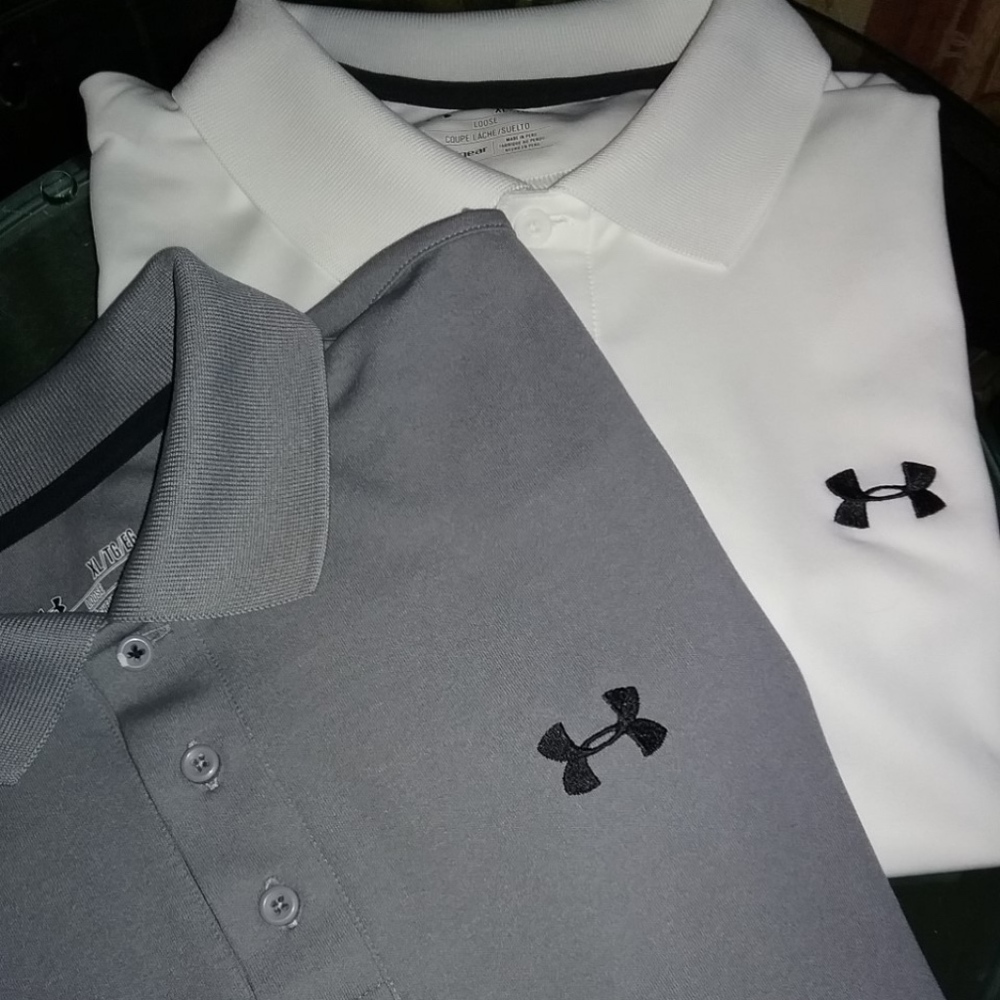 Two Mens Under Armour Golf Shirts